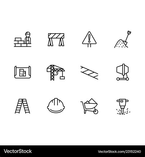 Simple set symbols building construction Vector Image