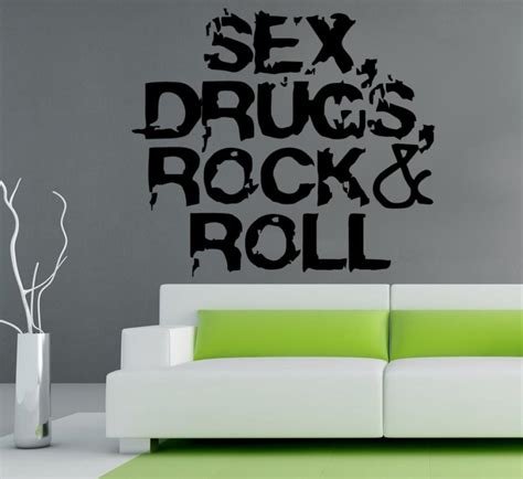 Art Decal Wandtattoo Sex Drugs Rock And Roll Aufkleber