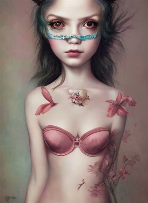 Krea Ai Pop Surrealism Lowbrow Art Realistic Cute Girl P