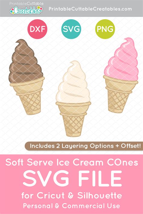 Soft Serve Ice Cream Ice Cream Cone Silhouette Cameo Projects