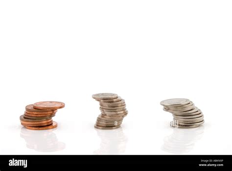 Piles Of Coins Stock Photo Alamy