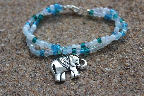 Elephant Beaded Bracelet By Craftcovetrinkets On Etsy