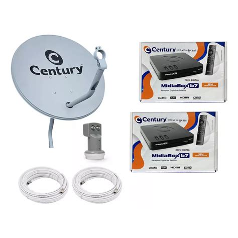 Kit Antena Parab Lica Ku Cm Century Duplo Midia Box B G Shopee Brasil