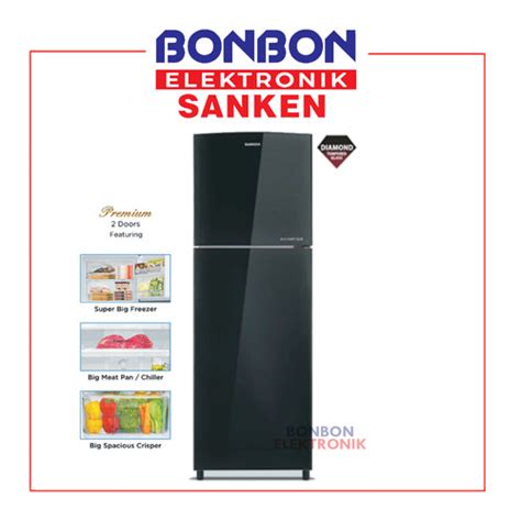 Promo Sanken Kulkas 2 Pintu SK G280V BK SKG280VBK 260L Premium