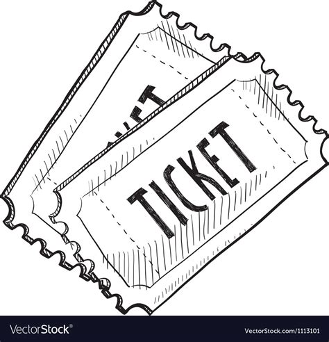 Doodle Tickets Royalty Free Vector Image VectorStock