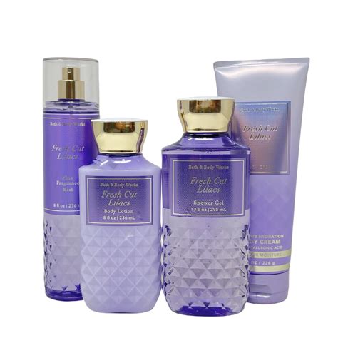 Bath And Body Works Fresh Cut Lilacs Set Of 4 Includes Fine Fragrance Mist Body Lotion