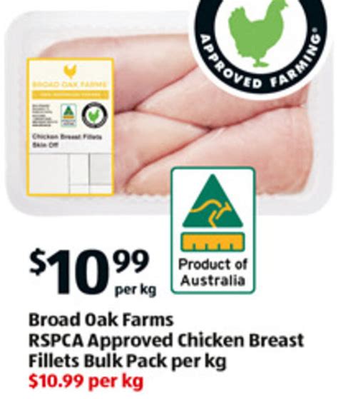 Broad Oak Farms Rspca Approved Chicken Breast Fillets Bulk Pack Per Kg Offer At Aldi