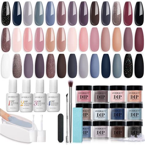 Amazon 31 Pcs Dip Powder Nail Kit Starter AZUREBEAUTY Fall Winter