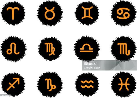 Zodiac Icon Set Stock Illustration Download Image Now Aquarius Astrology Sign Aries