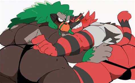 Post 4386295 001hyaku Animated Incineroar Porkyman Rillaboom