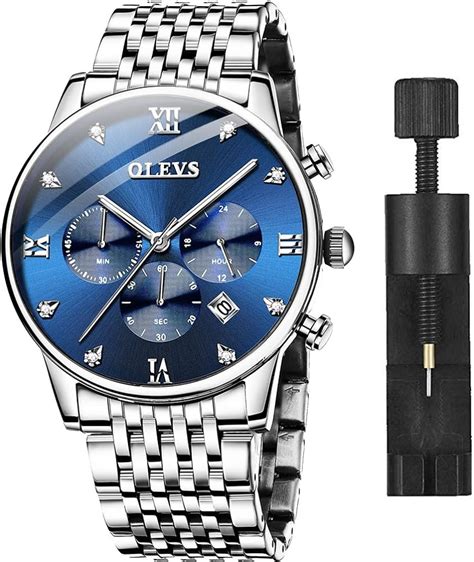 Amazon Olevs Reloj De Pulsera Para Hombre Con Cron Grafo De Cuarzo