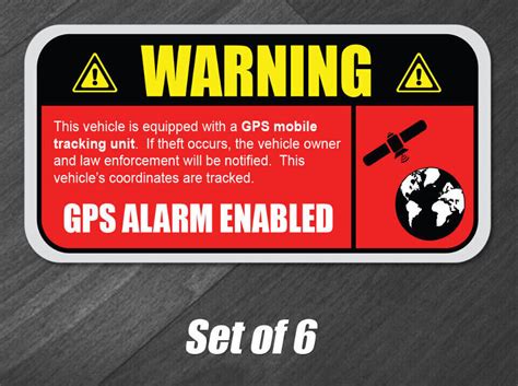 Gps Tracking Sticker Vehicle Anti Theft Security Window Decal Caution