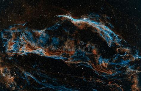 Veil Nebula Supernova Remnant In Constellation Cygnus Colored V2