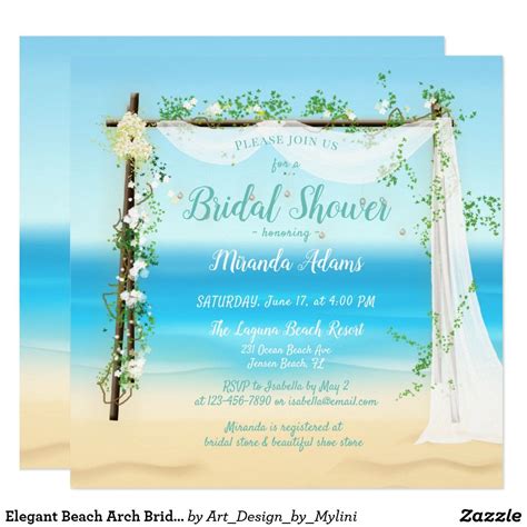 Elegant Beach Arch Bridal Shower Invitation Zazzle Bridal