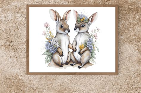 About Wallaby Couple Watercolor Graphic By Creative Designs · Creative