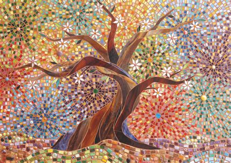 Tree Of Life Card Spiritual Card Mosaic Art Eco Friendly Etsy