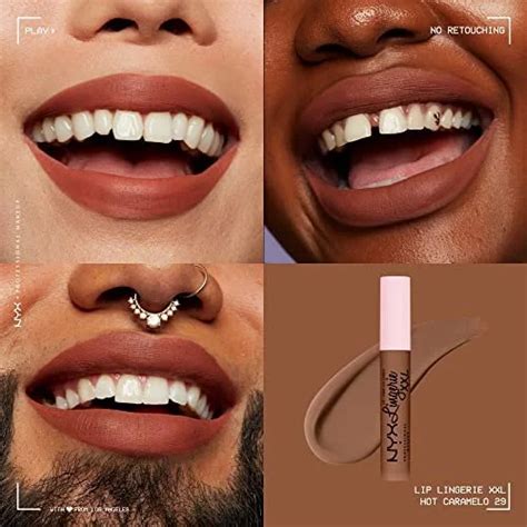 NYX PROFESSIONAL MAKEUP Lip Lingerie XXL Matte Liquid Lipstick Hot Caramelo Warm Caramel