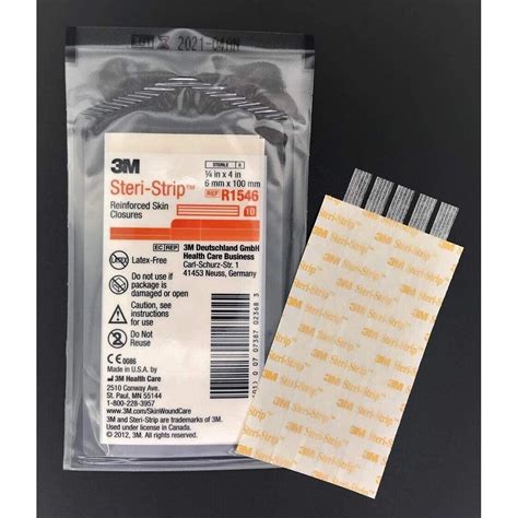 3m Steri Strip 6mm X 100mm Reinforced Adhesive Skin Closures 5 Packs