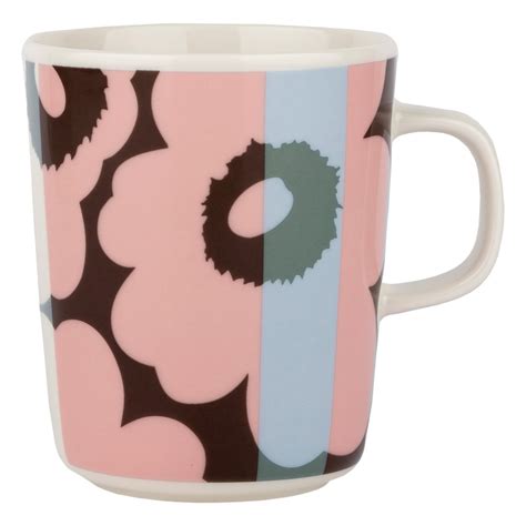 Marimekko Oiva Unikko Ralli Mug 25 Dl White Sky Blue Rose Pre