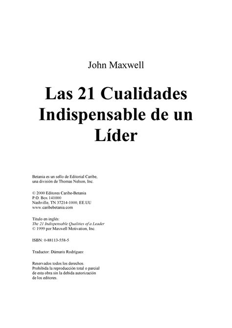 Cualidades De Un Lider John Maxwell Las Cualidades