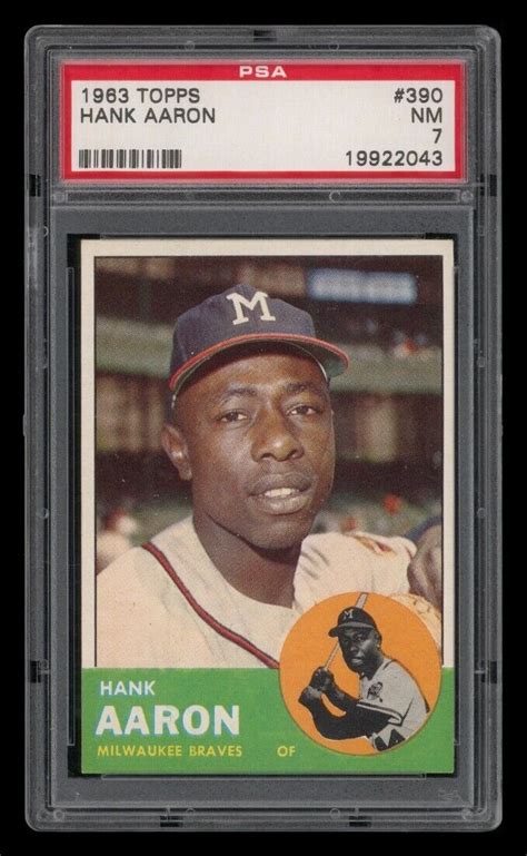 1963 Topps Set Break 390 Hank Aaron PSA 7 NM EBay