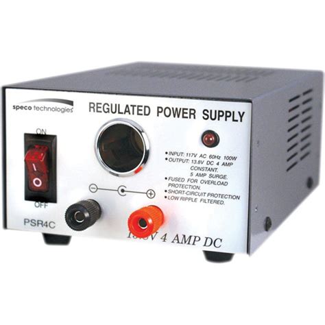 Speco Technologies PSR4C 12 VDC Regulated Power Supply PSR 4C