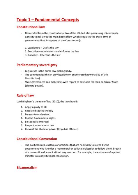 Constitutional Law 2111 Exam Structure Complete Exam Notes