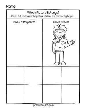 Community Helpers Preschool Worksheets By Planning Playtime Worksheets