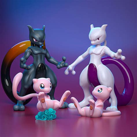 Mew And Mewtwo Pokemon 3d Model 3d Printable Cgtrader