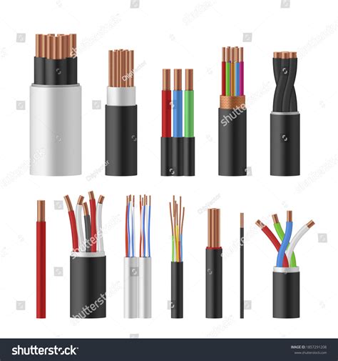 Power Cables Various Types Electrical Wire Stock Vector (Royalty Free ...