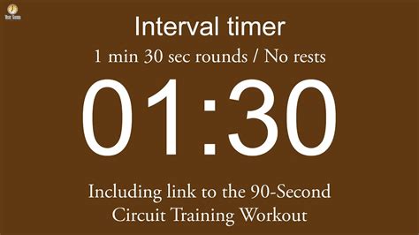 Interval Timer 1 Min 30 Sec Rounds No Rests With Link To 90 Second Circuit Training Workout