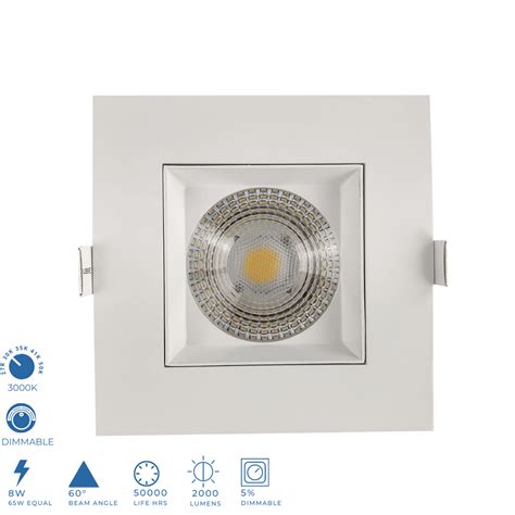 Perlglow Inch Square White High Lumens Downlight Luminaire Led