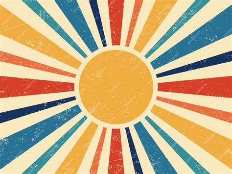 Premium Vector Retro Sun Burst Vintage Banner Background