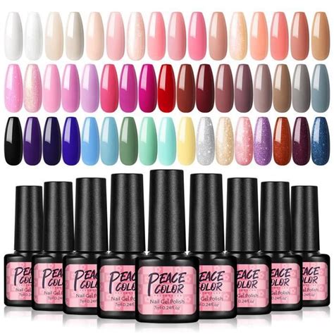 PEACECOLOR Kit Vernis Semi permanent Choisir 8 Pots Vernis à Ongle Gel