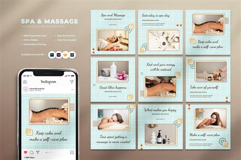 Spa And Massage Instagram Post Photoshop Templates ~ Creative Market