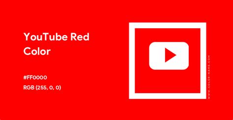 YouTube Red color hex code is #FF0000