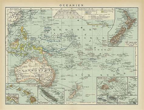 Old map of Oceania Our beautiful Wall Art and Photo Gifts include Framed Prints, Photo Prints ...