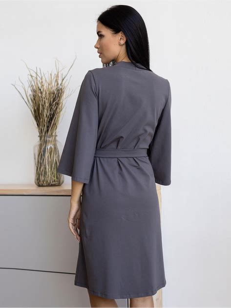 Халат женский больших размеров хлопковый Roksana Madlen 1185 XL Серый ...