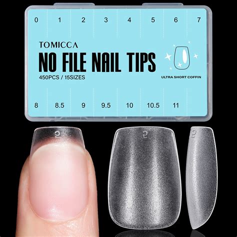 TOMICCA Extra Short Coffin Nail Tips 450Pcs Full Cover Soft EBay