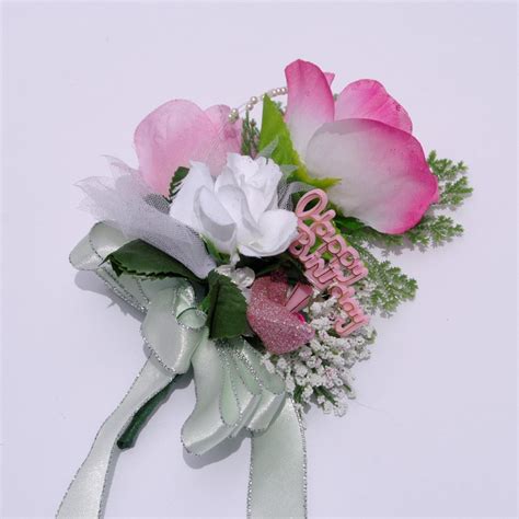 Pink Birthday Corsage With Magnetic Fastener Zoom Friendly Fashion