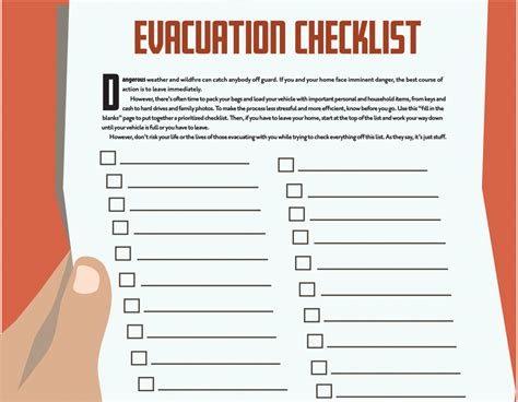 Printable Evacuation Checklist