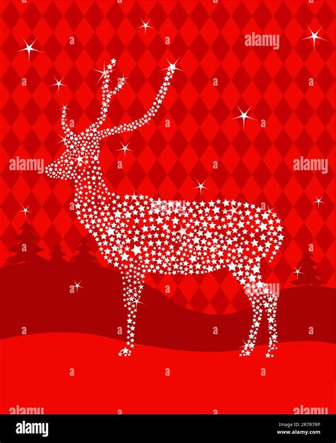 Shining Christmas Deer Made From Stars Stock Vector Image And Art Alamy