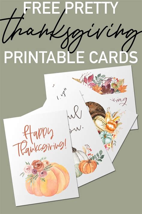 Thanksgiving Cards Printable Set - 10 Free Thanksgiving Cards ...