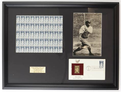 Babe Ruth 1983 Full Uncut U S Stamp Sheet Custom Framed Display With