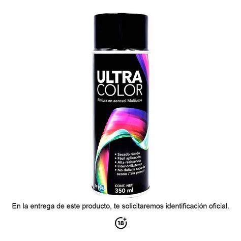 Pintura En Aerosol Ultra Color Multiusos Negro Mate Ml Walmart