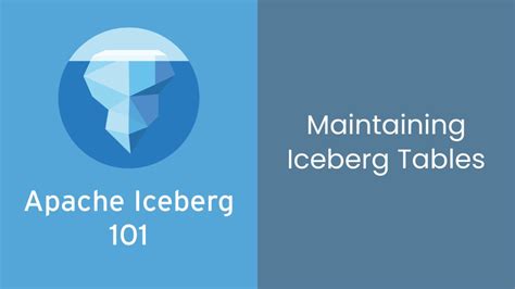 Apache Iceberg 101 Course How To Maintain Iceberg Tables 11 Youtube