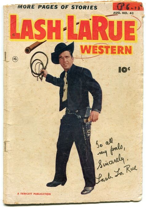 Lash Larue Gd Fawcett Golden Age Movie Tie In Western