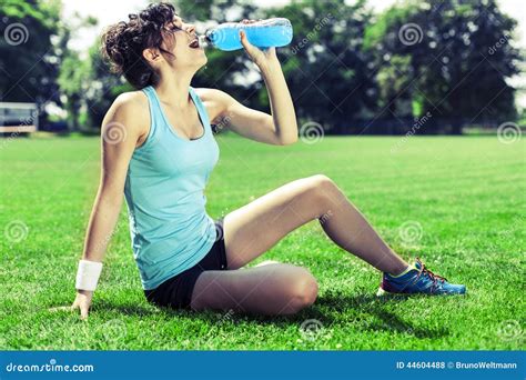 Tired Woman Runner Taking A Rest After Run Stock Photo Image Of