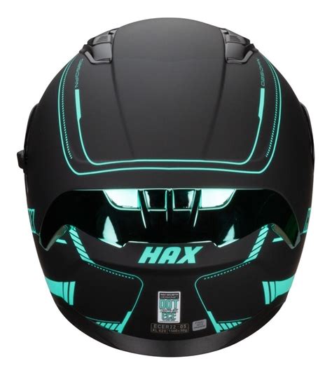 Casco Hax Integral Obsidian Negro Mate Turquesa Certificado SHOP IGARTUA