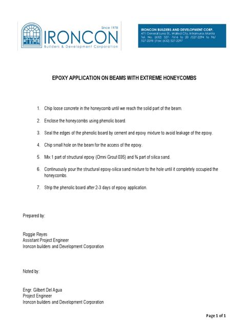 Epoxy Application Methodology | PDF